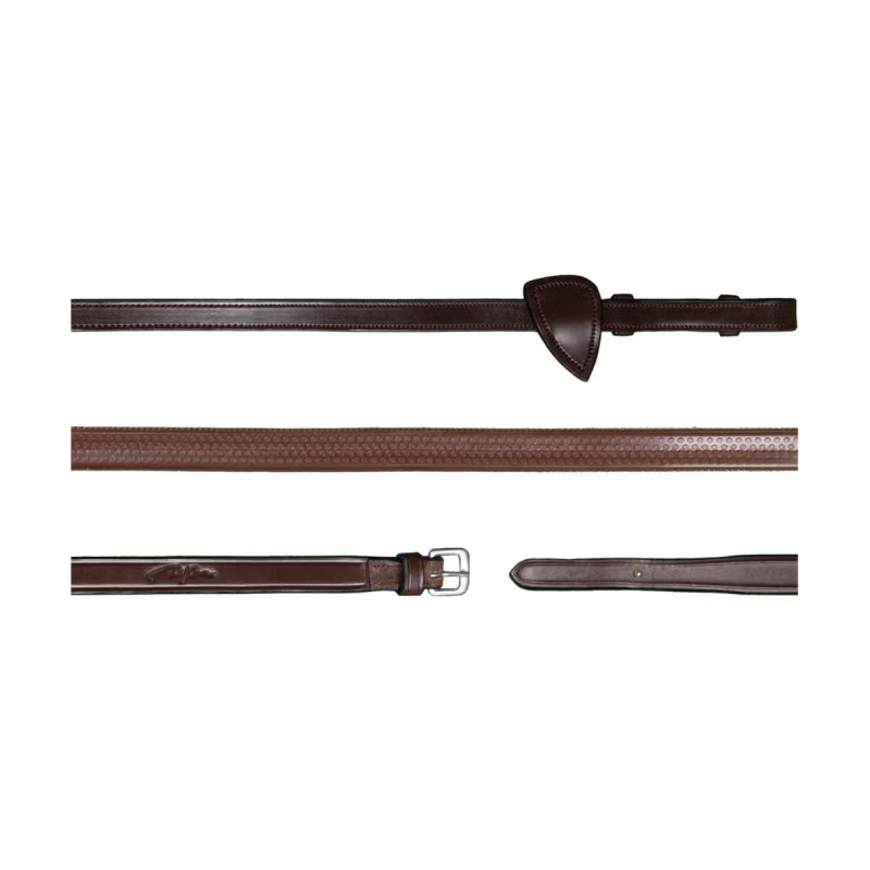 Повод для уздечки кожаный прорезиненный New English Collection, Dyon