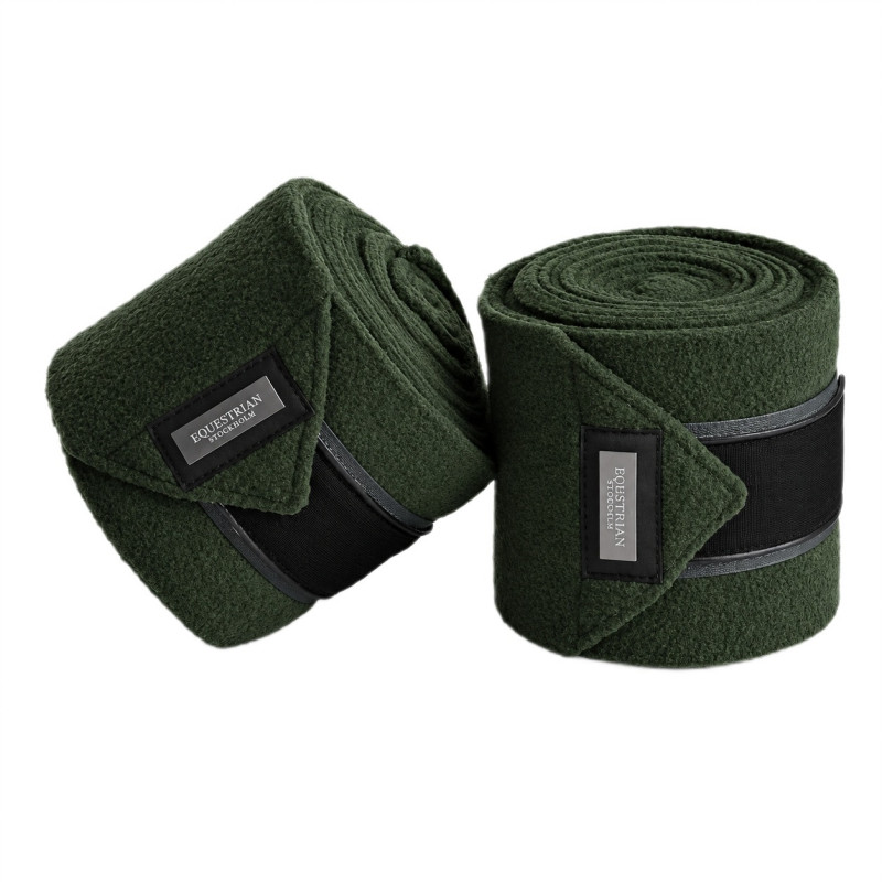 Бинти для ніг коня флісові 4 шт Deep Olivine, Equestrian Stockholm
