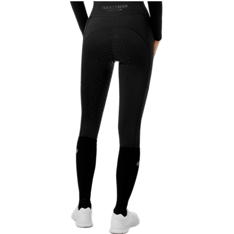Лосины для верховой езды с полной силиконовой леей Premium Movement All Black, Equestrian Stockholm