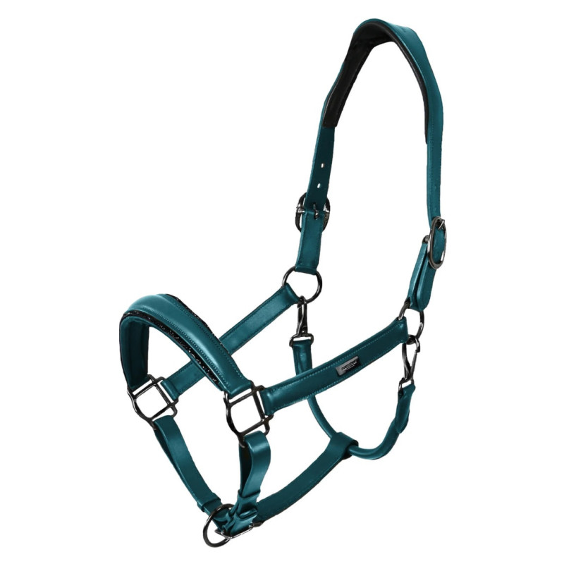 Недоуздок анатомический кожаный Teal Blue, Equestrian Stockholm