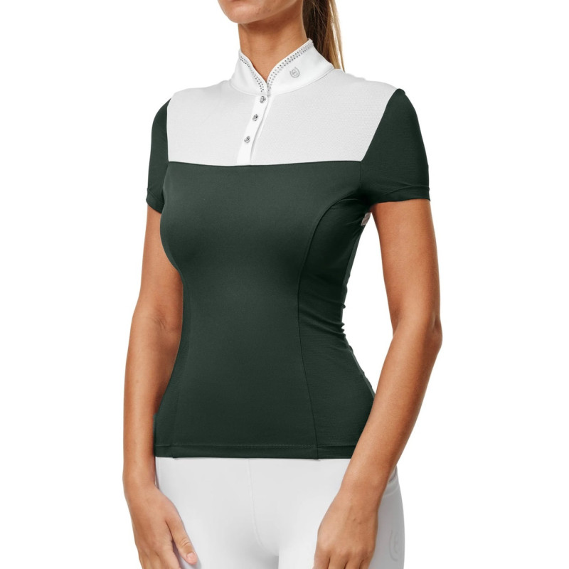Футболка женская турнирная с коротким рукавом Competition Sycamore Green, Equestrian Stockholm