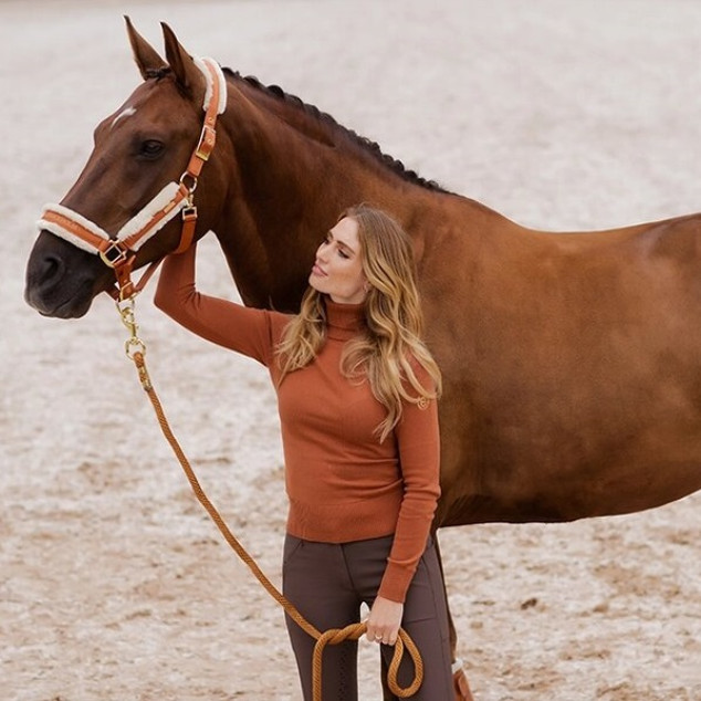 Недоуздок хутряний з чомбуром Bronze Gold, Equestrian Stockholm