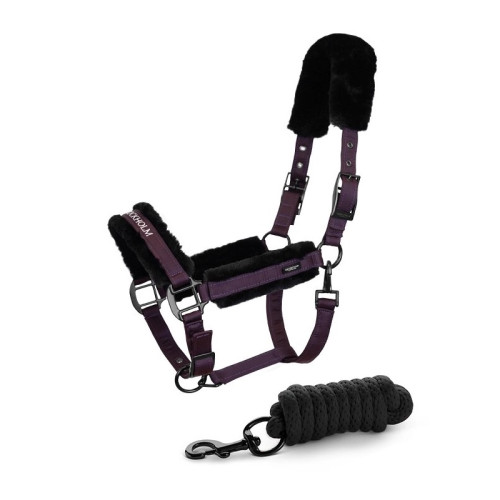 Недоуздок хутряний з чомбуром Black Raven, Equestrian Stockholm
