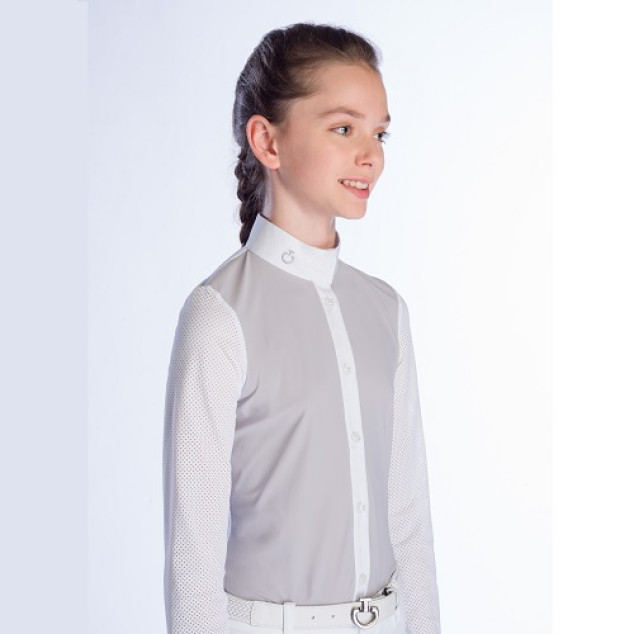 Сорочка дитяча для дівчинки турнірна з довгим рукавом Perforated Jersey Shirt, Cavalleria Toscana