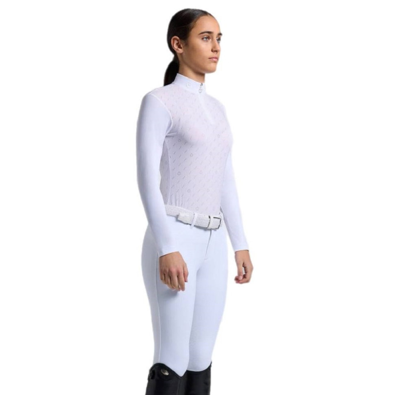 Рубашка детская для девочки турнирная с длинным рукавом CT Jaquard Jersey, Cavalleria Toscana