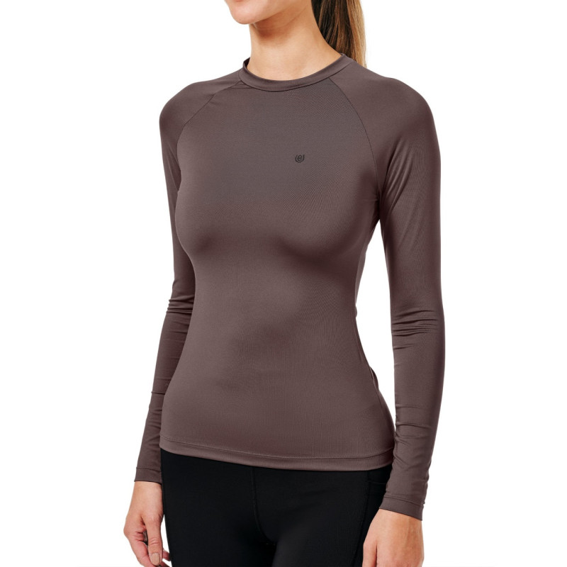 Футболка женская тренировочная с длинным рукавом Mocha, Equestrian Stockholm