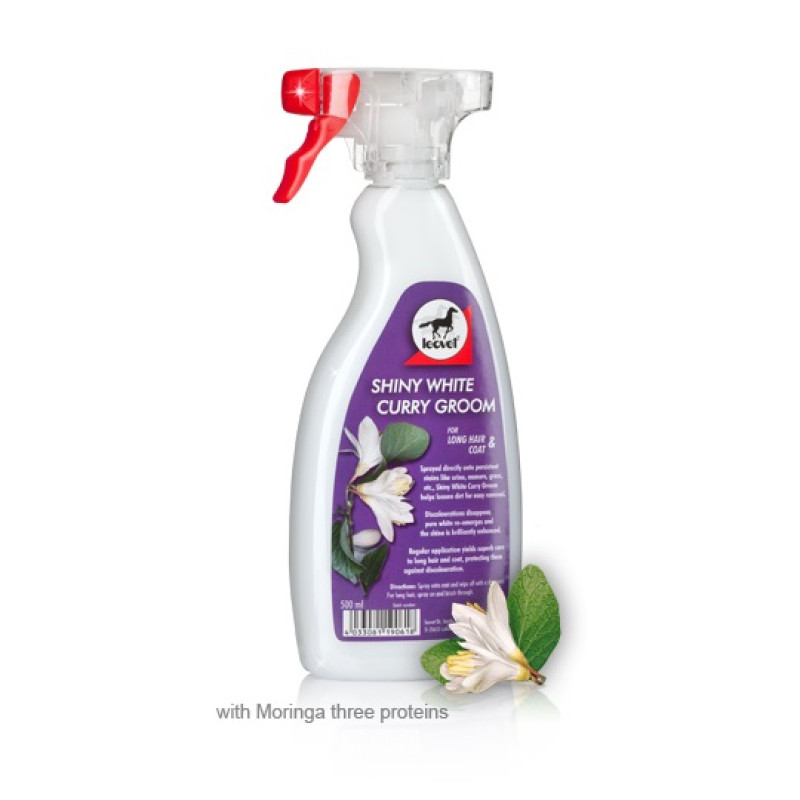 Засіб для видалення плям з білої вовни та волосся коня Shiny White Curry Groom, Leovet